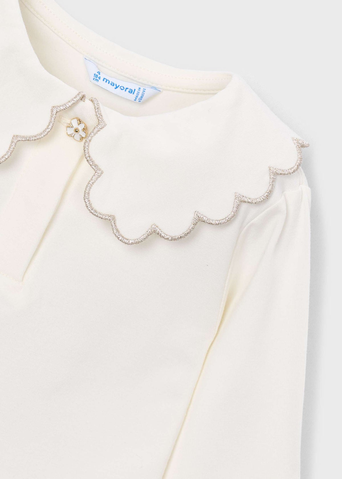 Einfaches Mädchen-Poloshirt mit Bubikragen