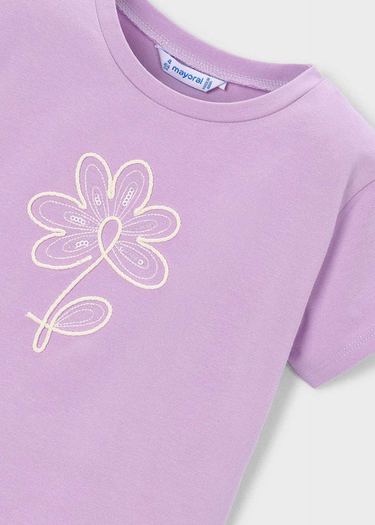 Mädchen-T-Shirt mit Blumenmotiv (Basic)
