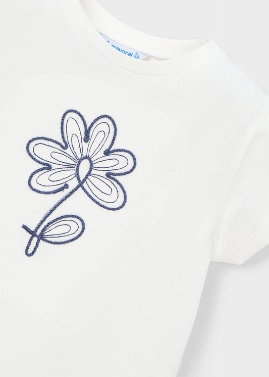 Mädchen-Basis-T-Shirt mit Blumenmuster