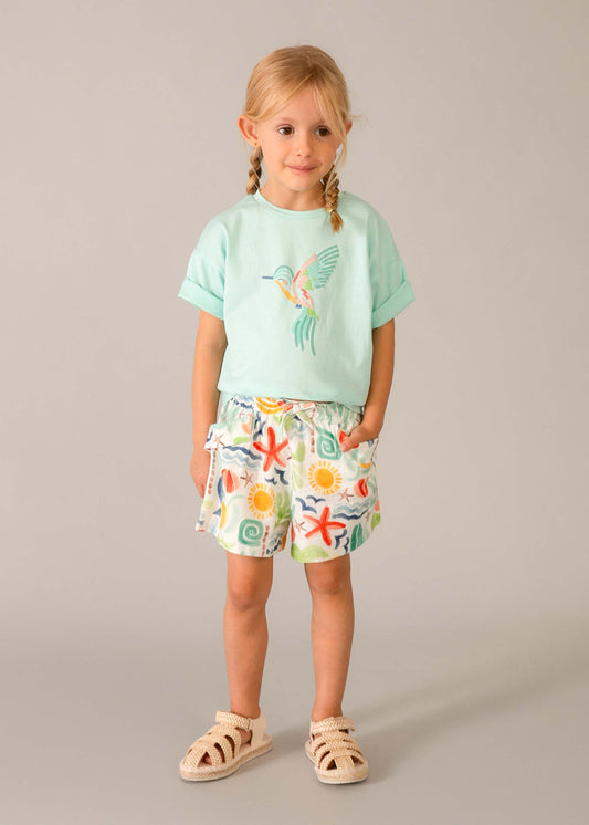 Mädchen-T-Shirt mit überschnittenen Schultern