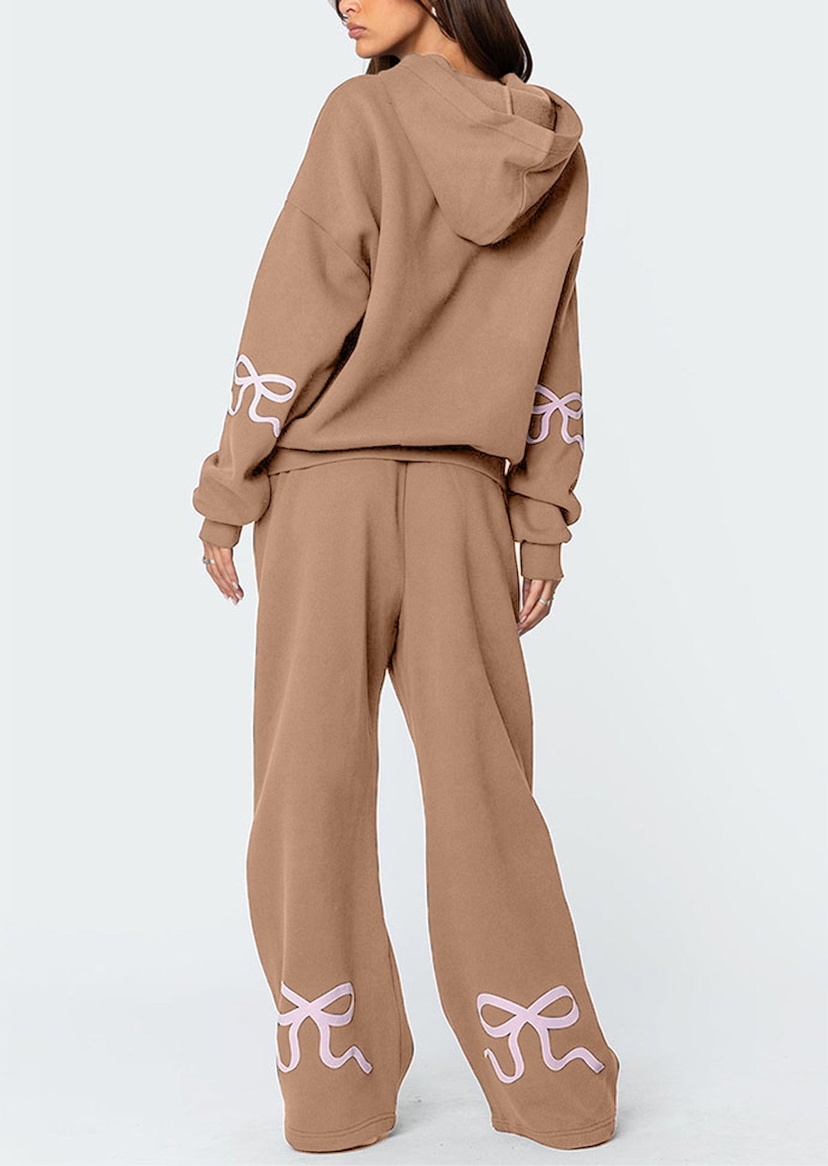 Christmas Sale 50% OFF - Women's Bow Detail Hoodie Sweat Set