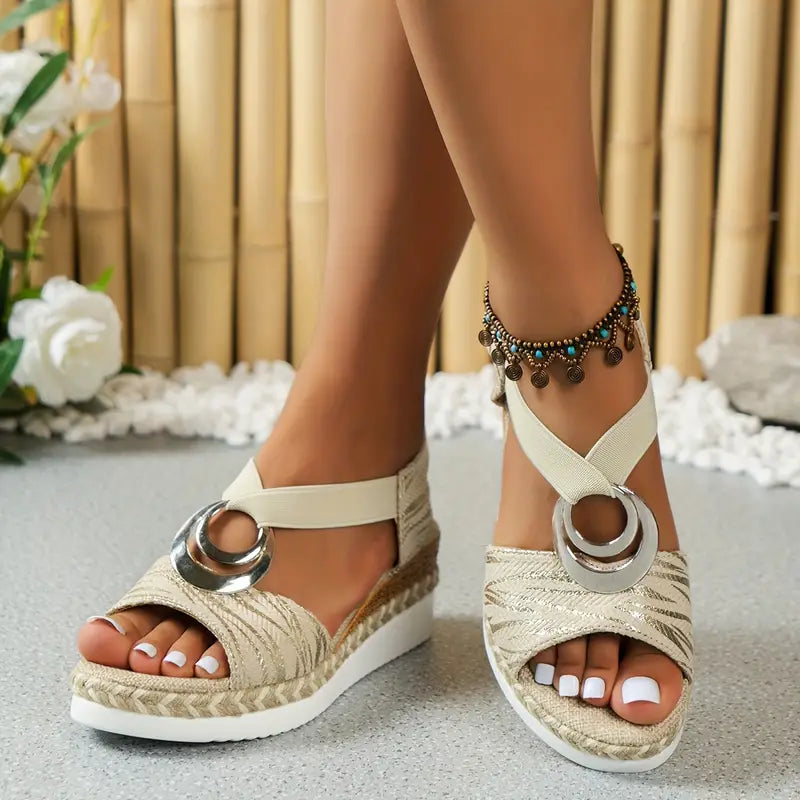 🔥Letzter Tag Aktion 50% Rabatt - Damen Leder Plateau Keil Orthopädische Sandalen
