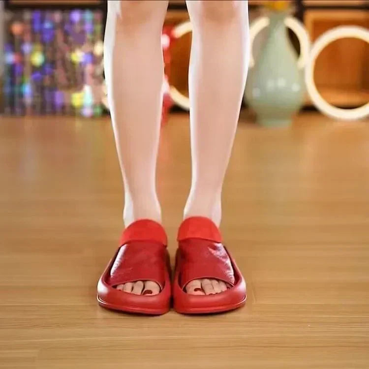 LetcloTM Damen Plateau-Slipper aus italienischem Leder