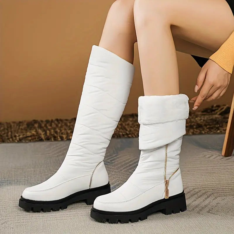 Women's Winter Waterproof Boots - Thick Insulated Snow Boots with Non-Slip Rubber Sole