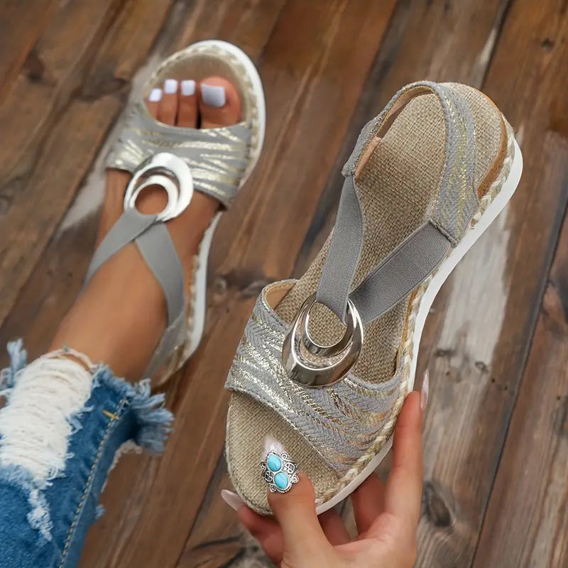 🔥Letzter Tag Aktion 50% Rabatt - Damen Leder Plateau Keil Orthopädische Sandalen