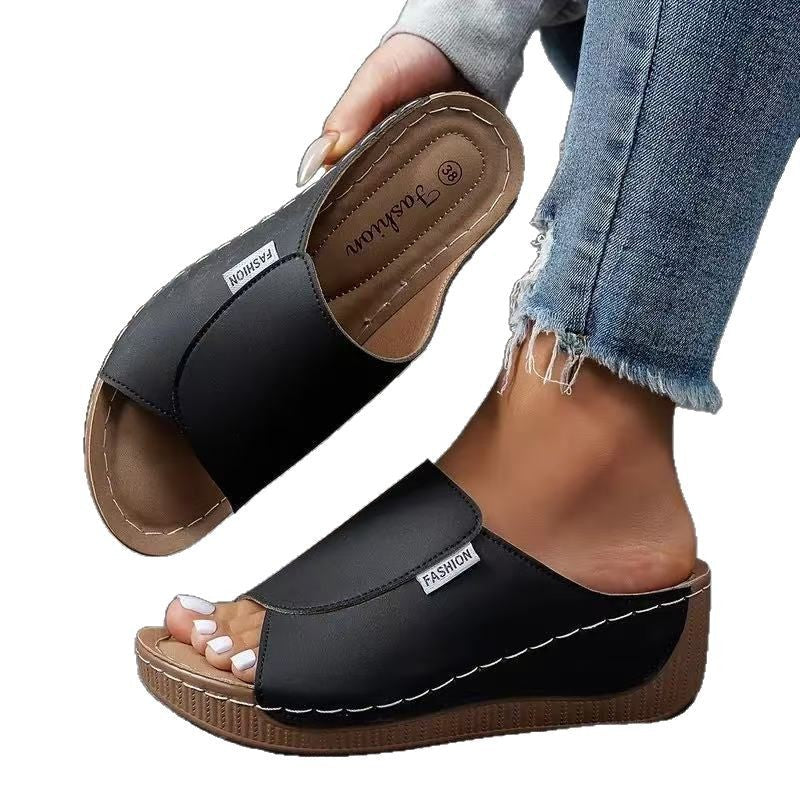 Bequeme Pantoletten mit Fußgewölbestütze – Schlichte, atmungsaktive Sandalen für Damen
