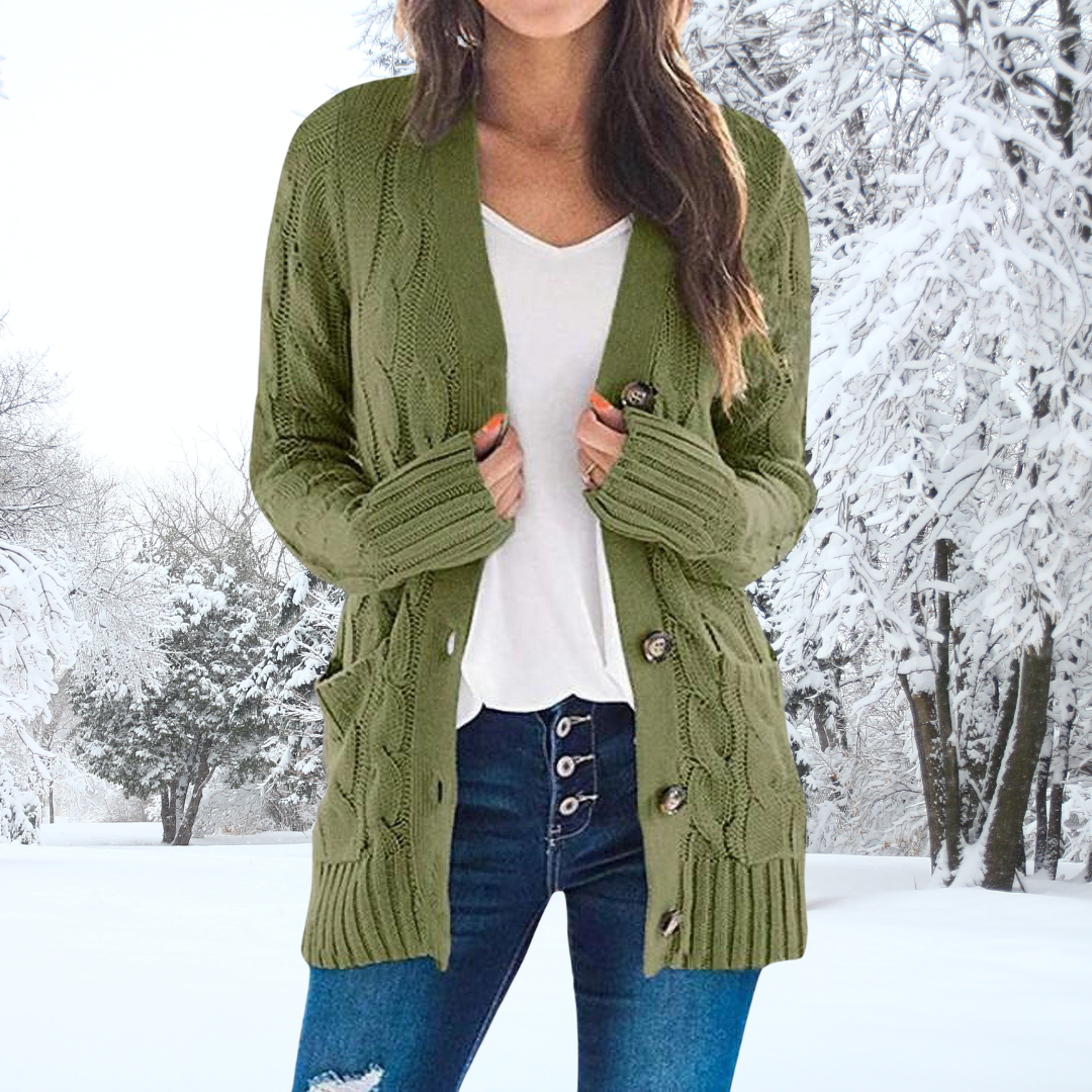 Damen Strickjacke mit Knopfleiste, Herbst/Winter