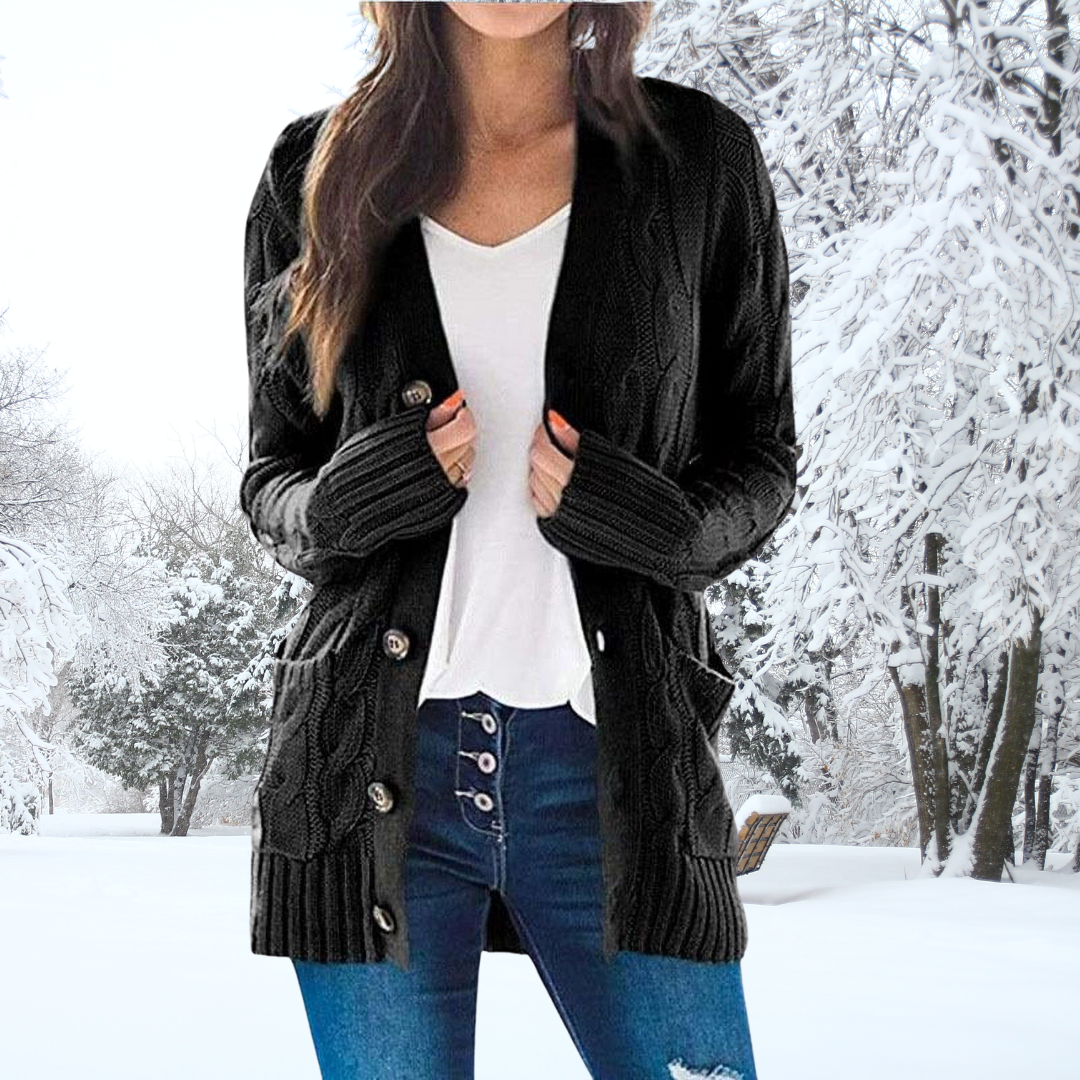 Damen Strickjacke mit Knopfleiste, Herbst/Winter