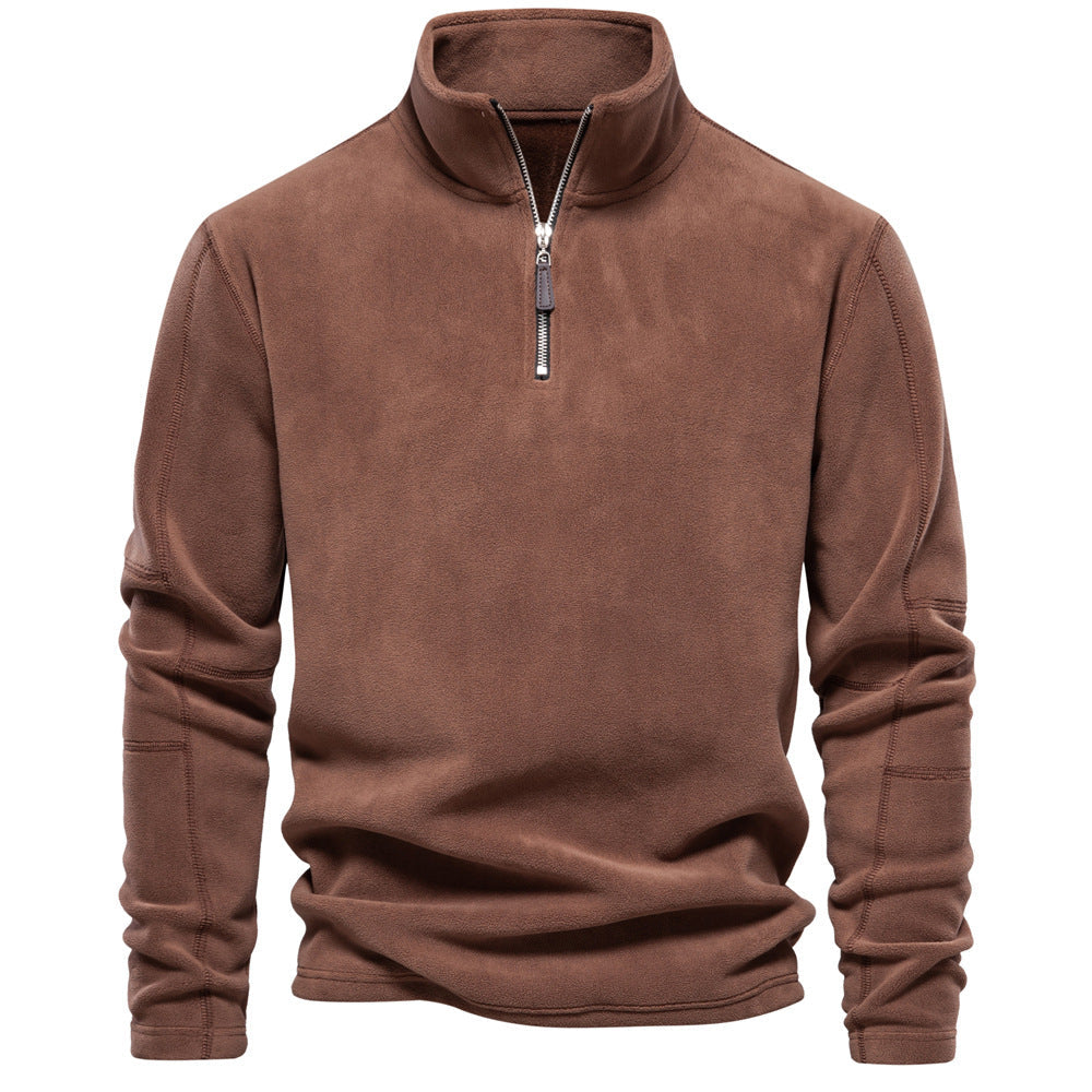 Men's Half-Stand Collar Sherpa Fleece Sweater