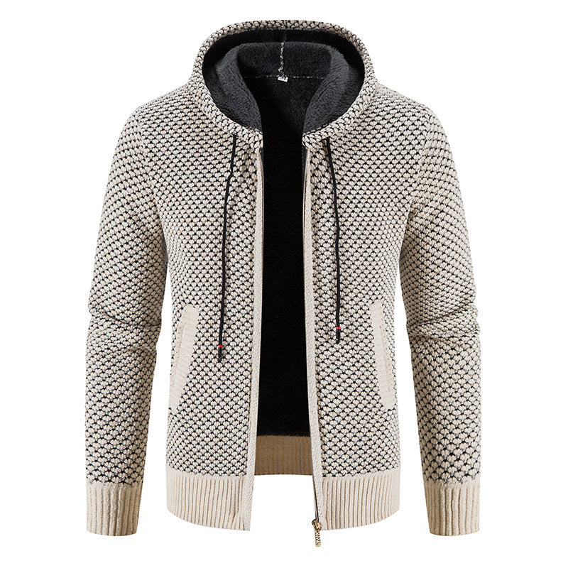 Gerippter Strick-Cardigan für Herren