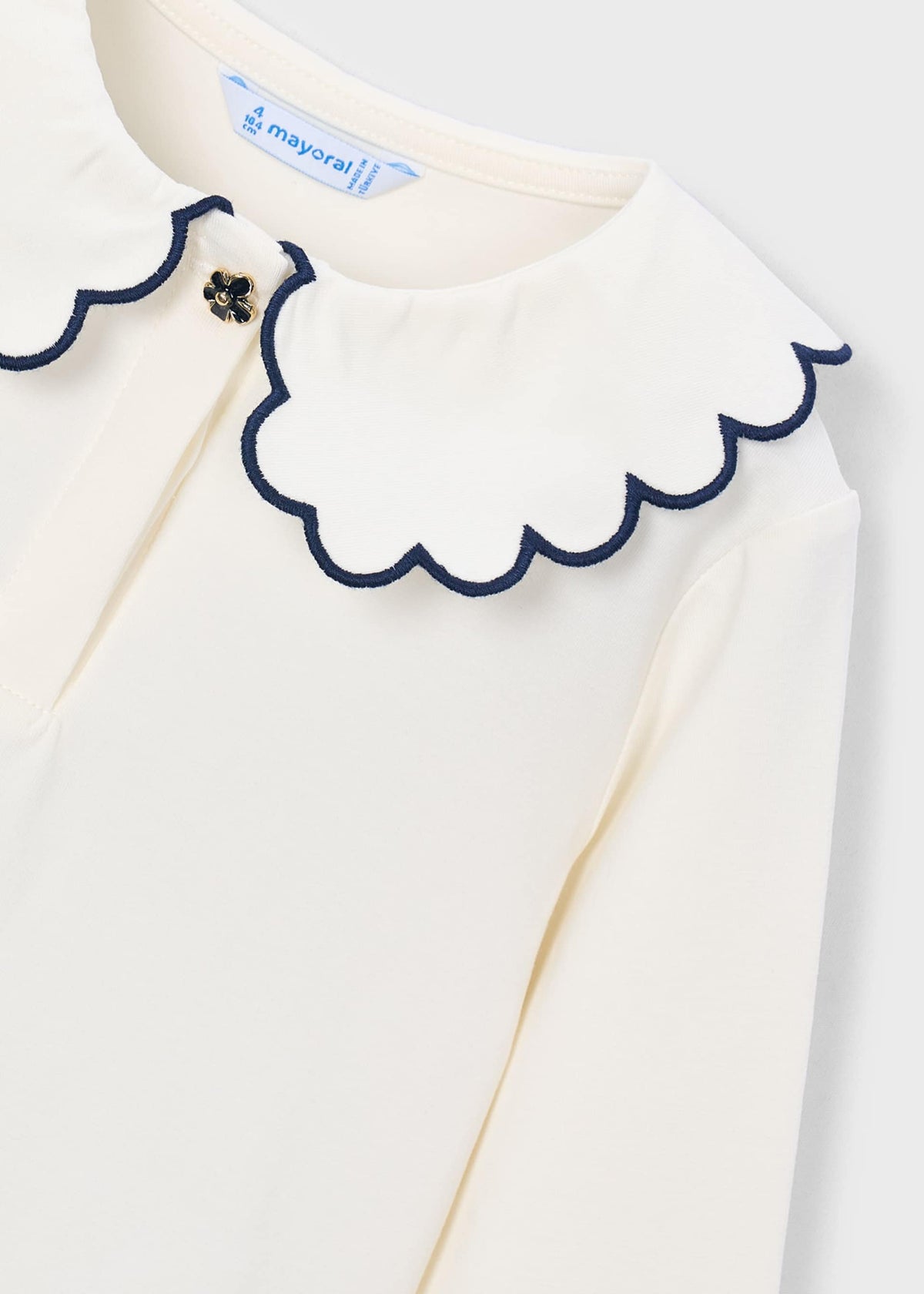 Einfaches Mädchen-Poloshirt mit Bubikragen