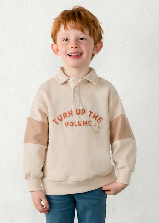 Gestreifter Pullover mit Polokragen für Jungen