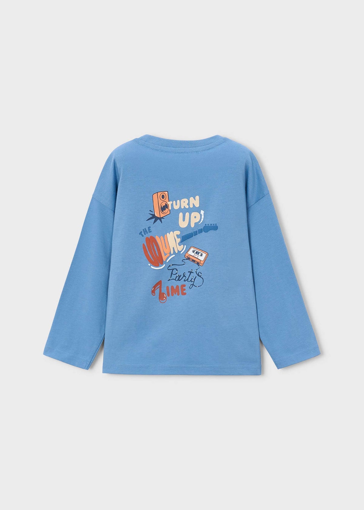 Jungen-T-Shirt mit Siebdruck auf dem Rücken