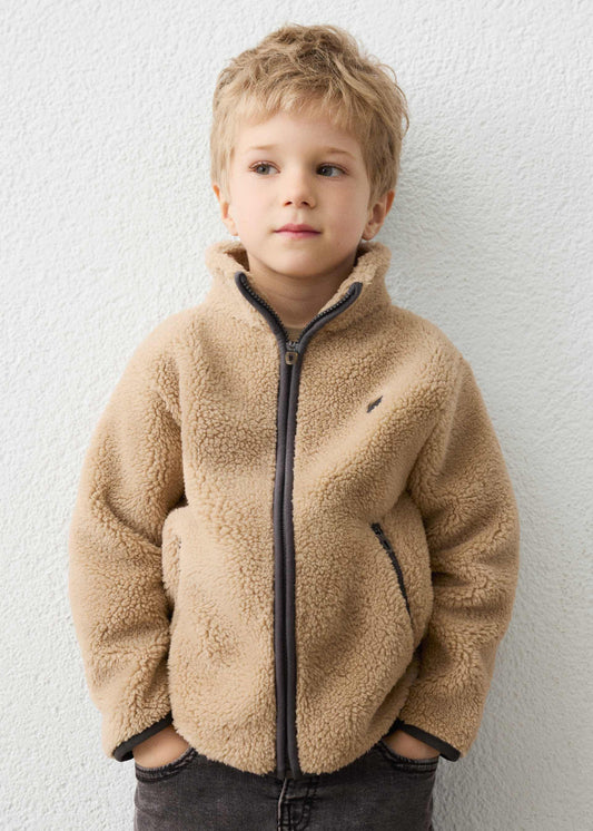 Jungen-Lammfelljacke mit Reißverschluss