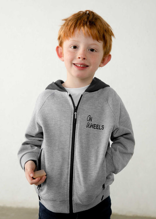 Jungen-Kapuzenjacke mit Reißverschluss