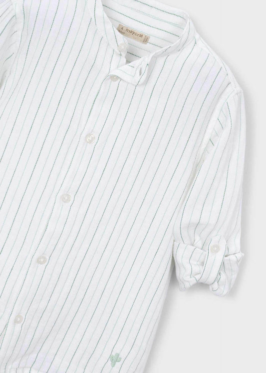 Boy's striped shirt with mandarin collar