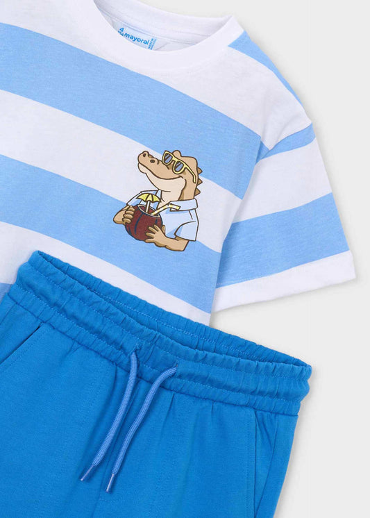 Boys' striped trousers and T-shirt set