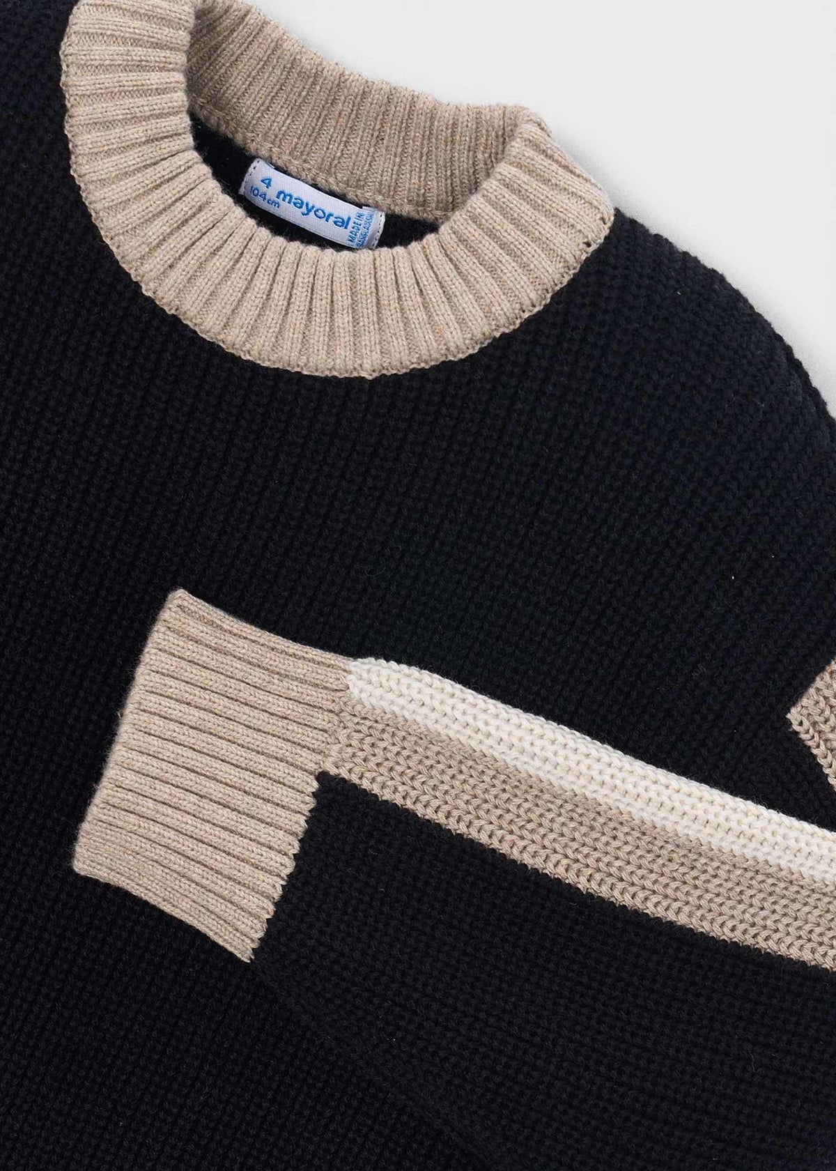 Kontrastfarbener Pullover für Jungen