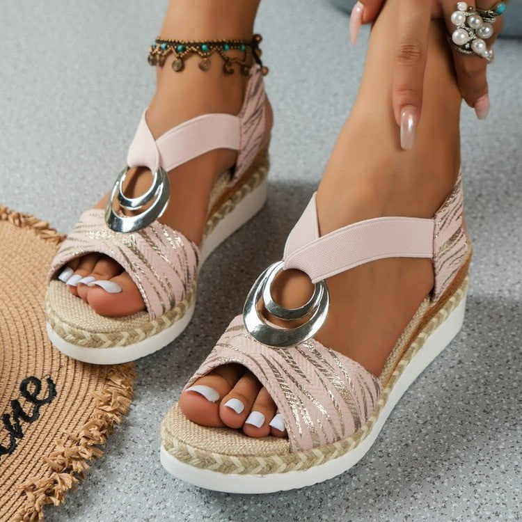 🔥Letzter Tag Aktion 50% Rabatt - Damen Leder Plateau Keil Orthopädische Sandalen