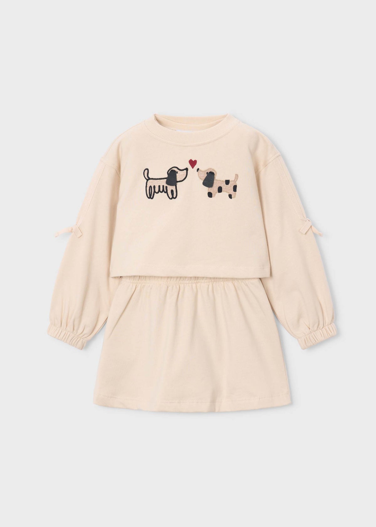 Embroidered fleece dress for girls