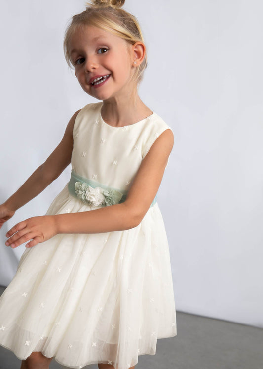 Embroidered formal tulle dress girl
