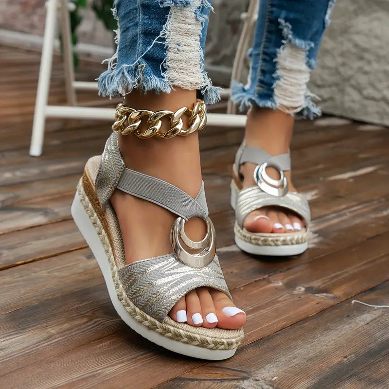 🔥Letzter Tag Aktion 50% Rabatt - Damen Leder Plateau Keil Orthopädische Sandalen