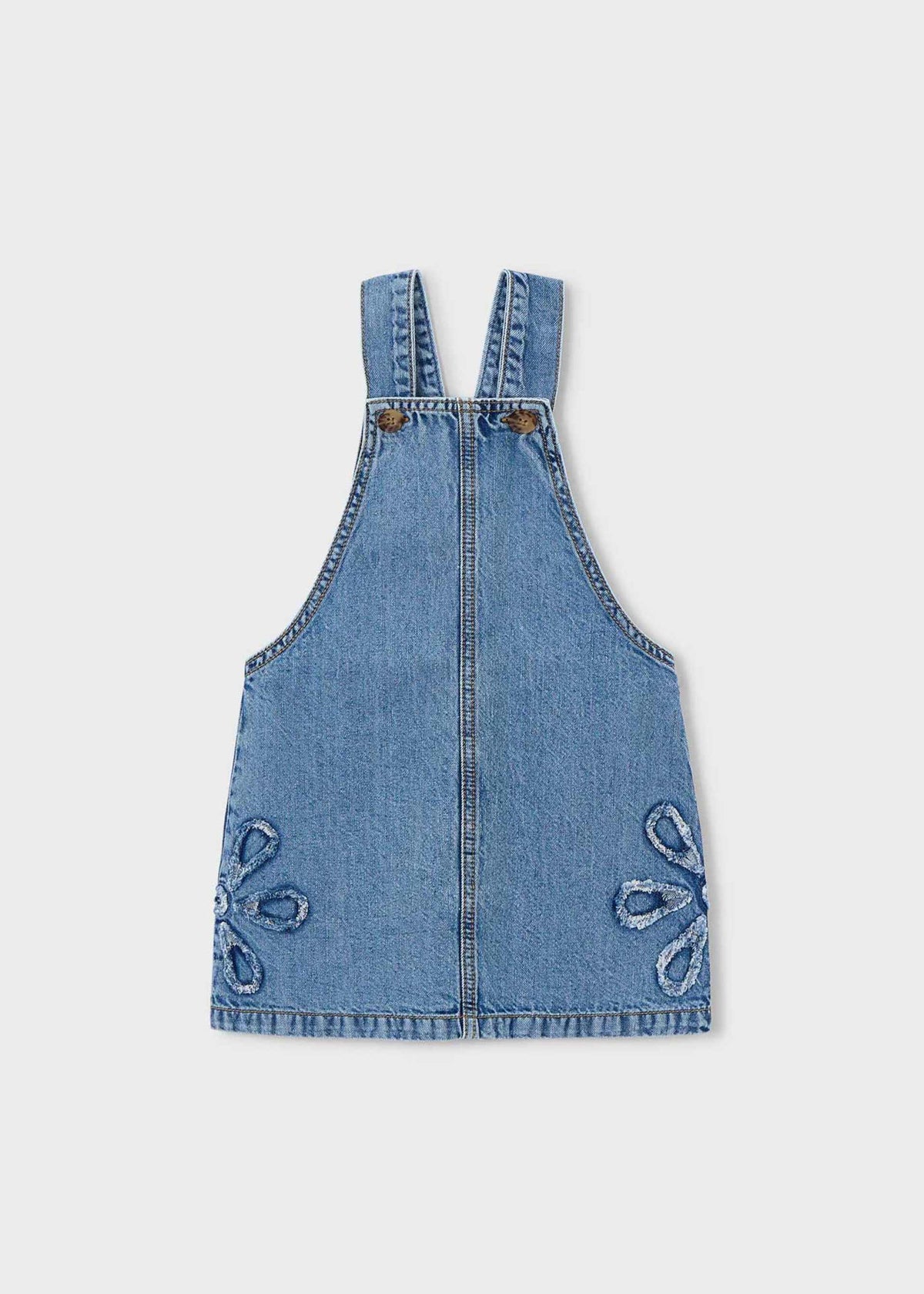 Flowing denim dungarees for girls