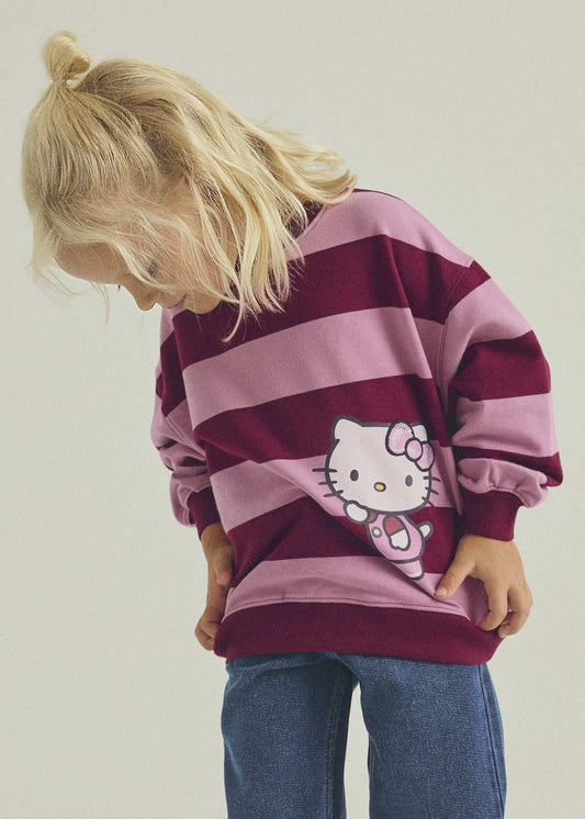 Mädchen-Pullover mit Hello Kitty-Streifenmuster