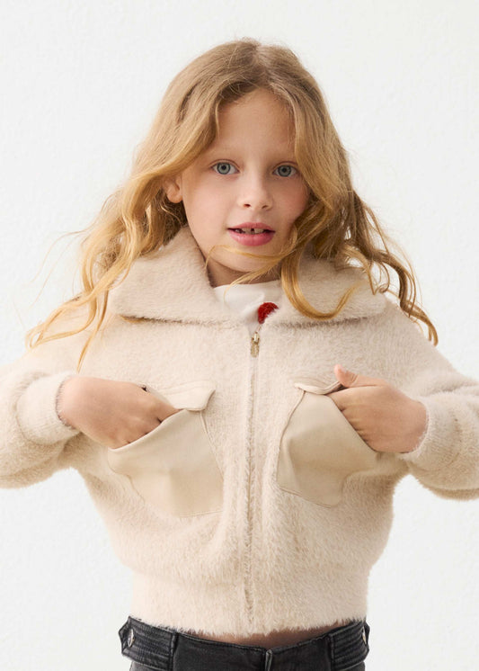 Mädchen-Strickjacke mit Reißverschluss