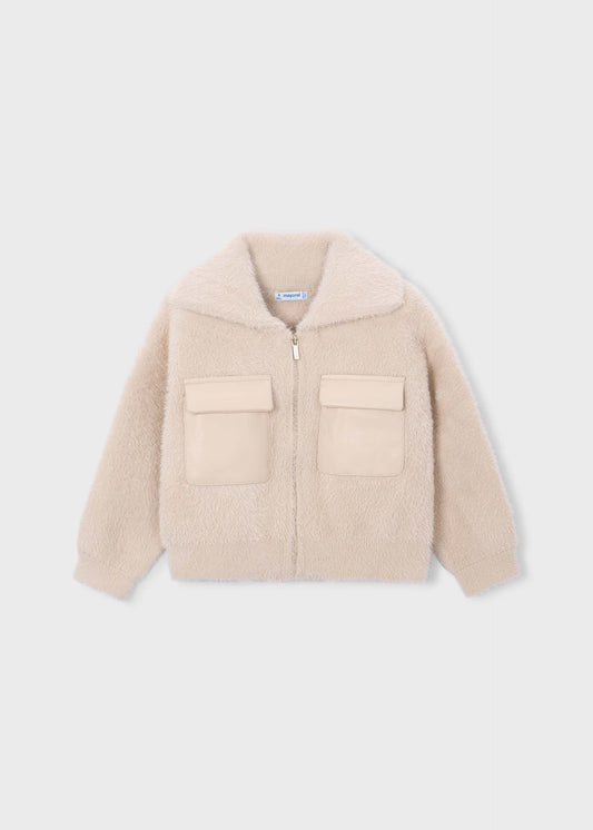 Mädchen-Strickjacke mit Reißverschluss
