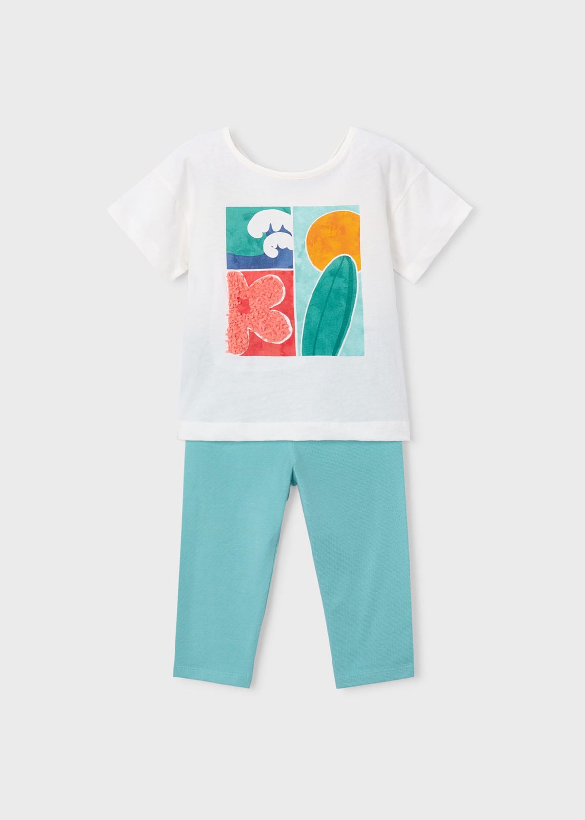 Set aus Mädchen-Leggings in 3/4-Länge und T-Shirt
