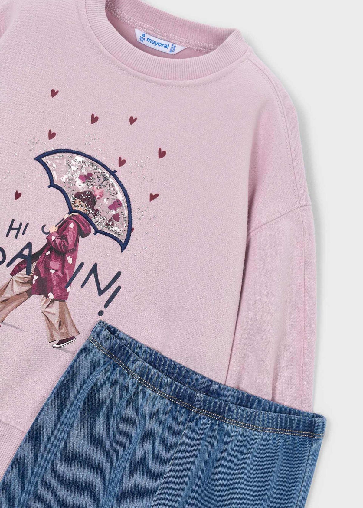 Girls' flare leggings and sweatshirt set