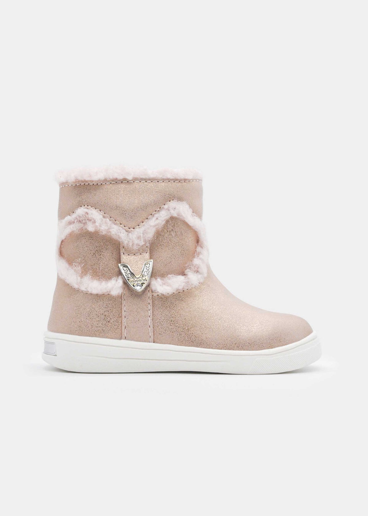 Herzförmige Fell-Stiefeletten für Mädchen