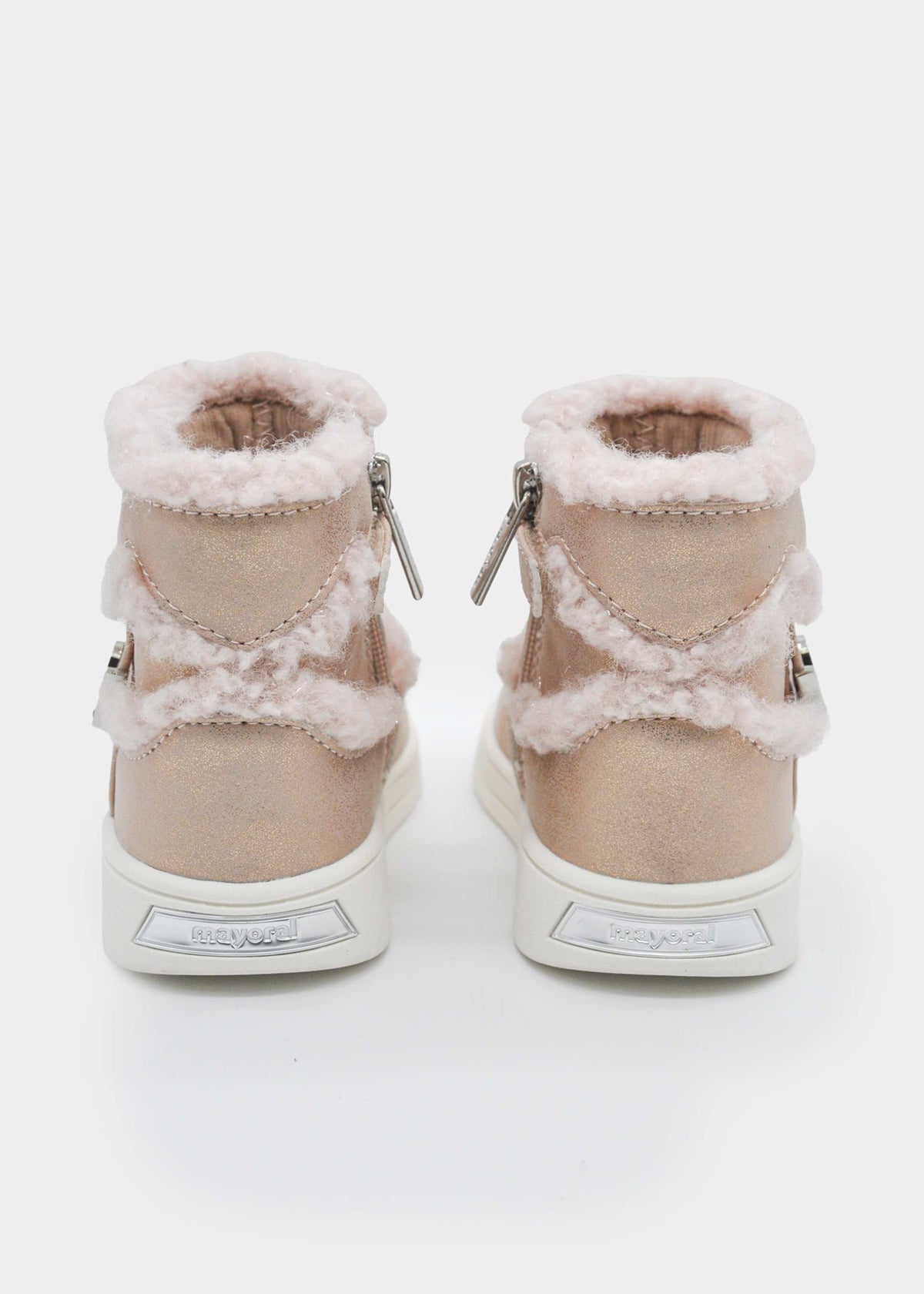 Herzförmige Fell-Stiefeletten für Mädchen