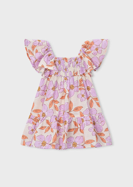 Girl's honeycomb print dress