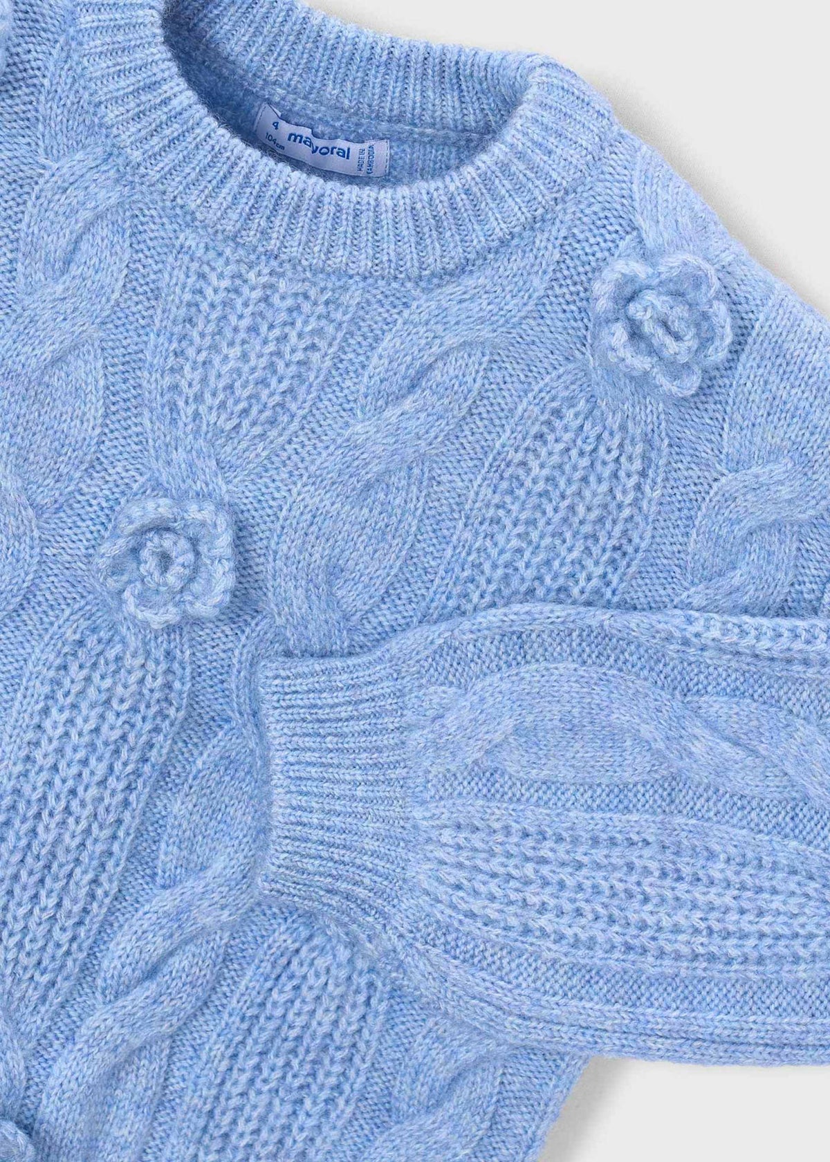 Mädchenpullover mit Blumenapplikation