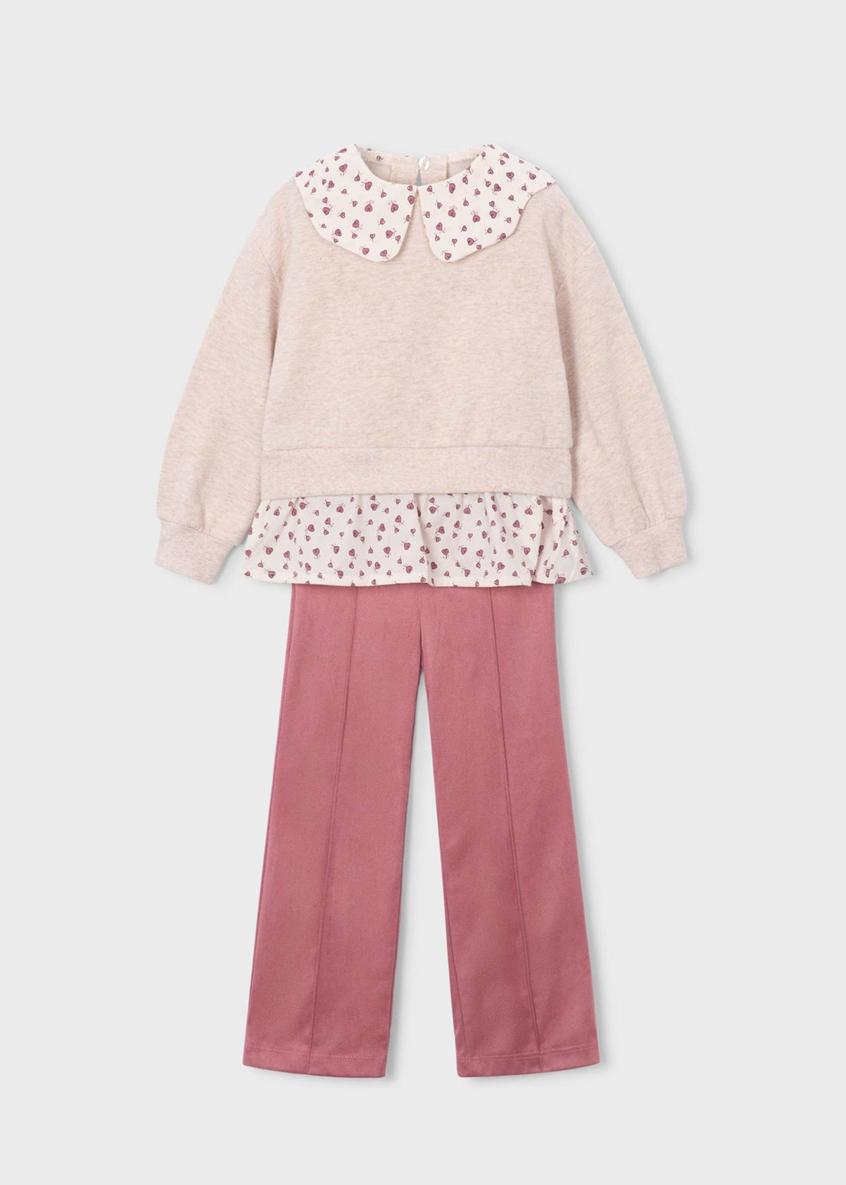 Set aus Leggings in Wildlederoptik und Bluse für Mädchen