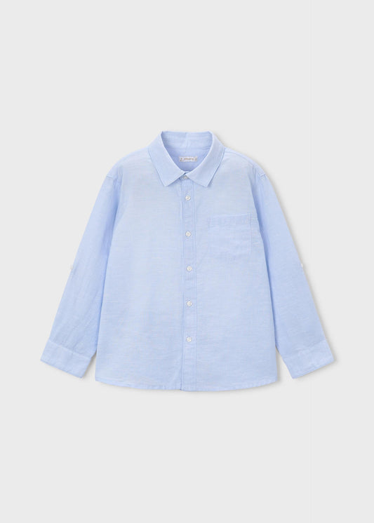 Long-sleeved linen shirt for children