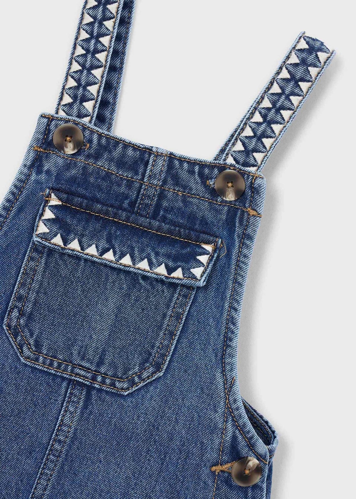 Girl embroidered dungarees