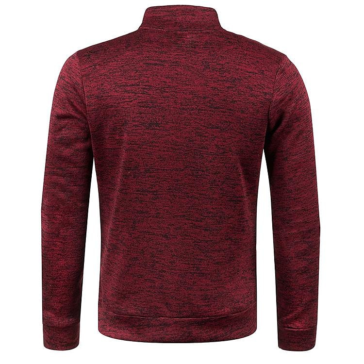 Herren Stehkragen Half Zip Langarm Dünner Fleece Pullover