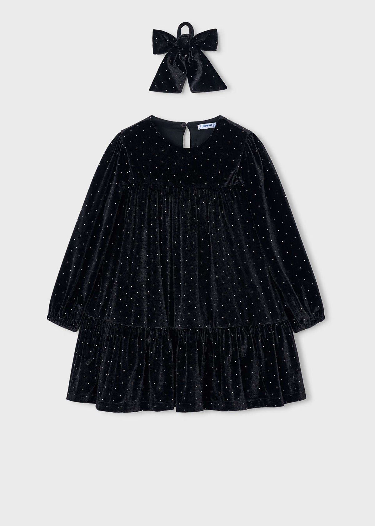 Velvet dress with a hairband for girls