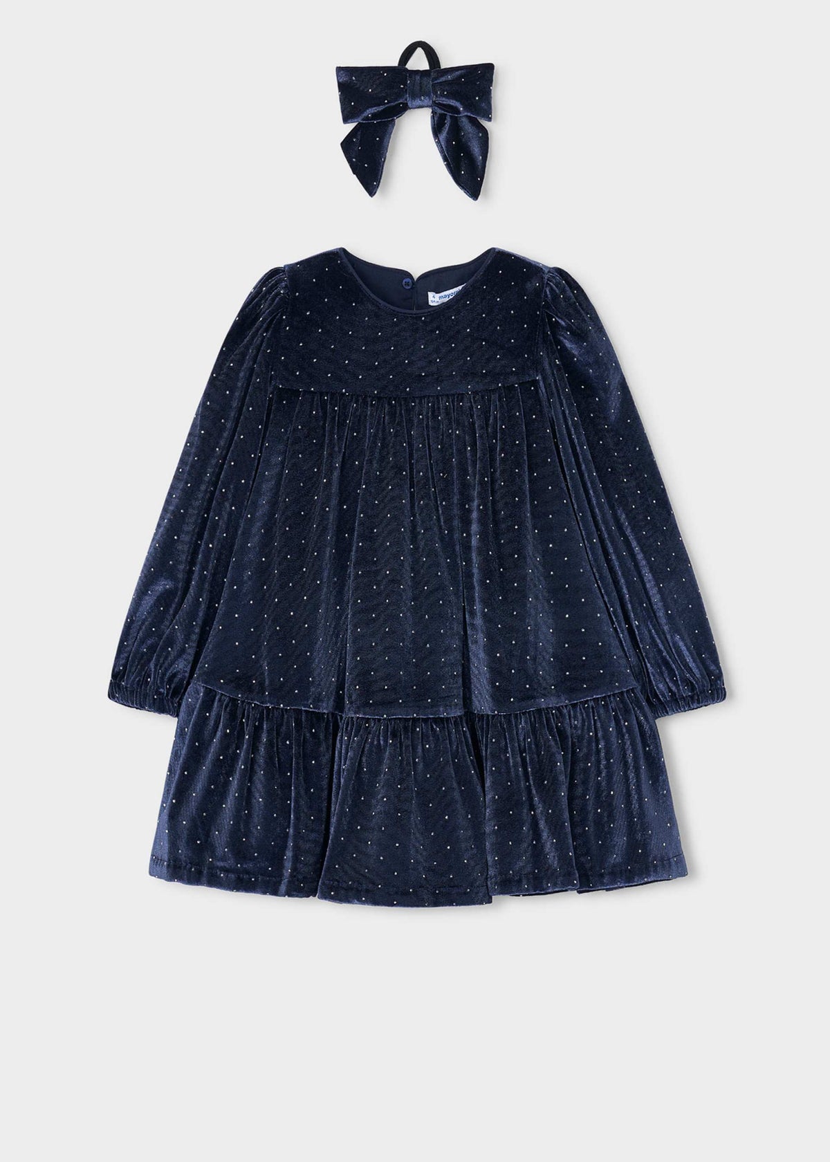 Velvet dress with a hairband for girls
